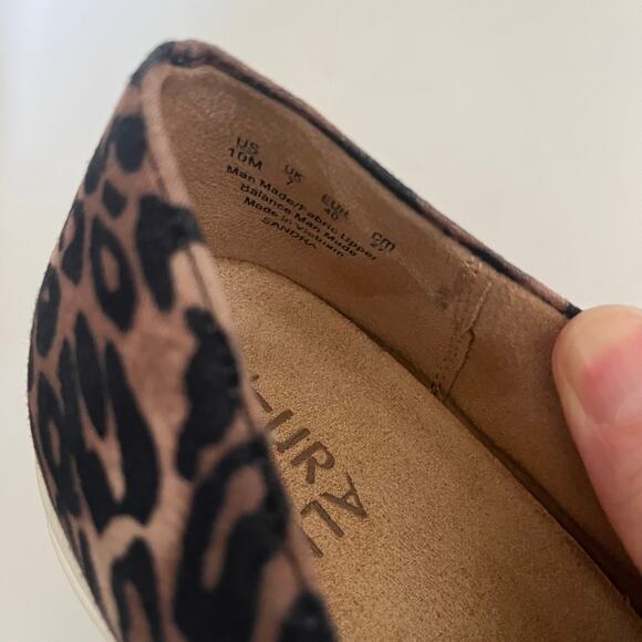 Naturalizer 'Sandra' Women's 10M Leopard Print Slip On Comfort Wedge Black Shoe - Picture 4 of 6